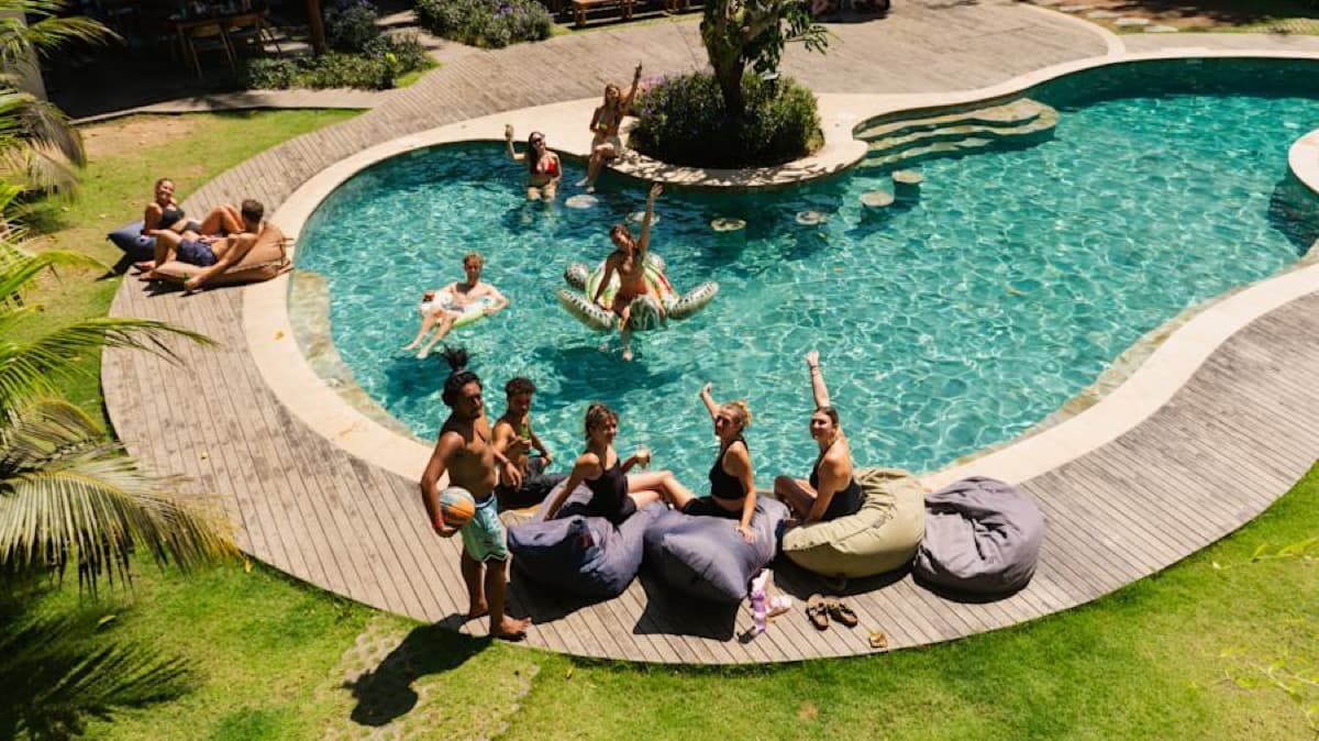 Vibrant pool party and social scene at The Penida Project