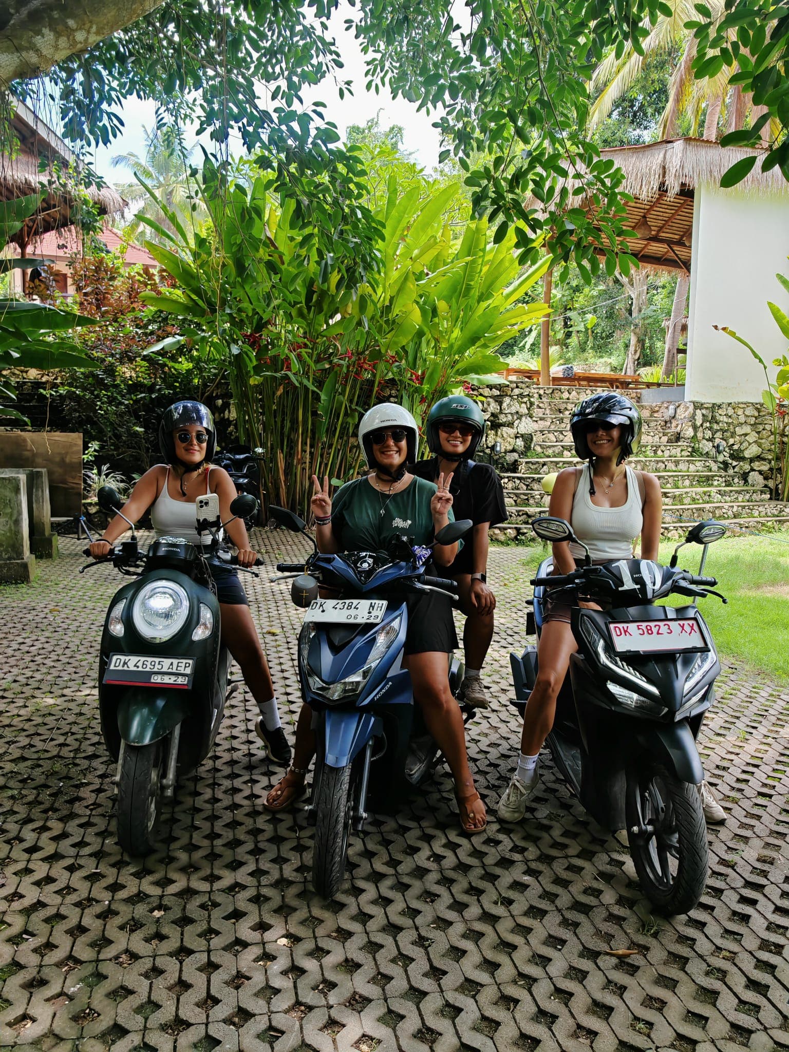 Scooter rentals ready for exploring Nusa Penida island