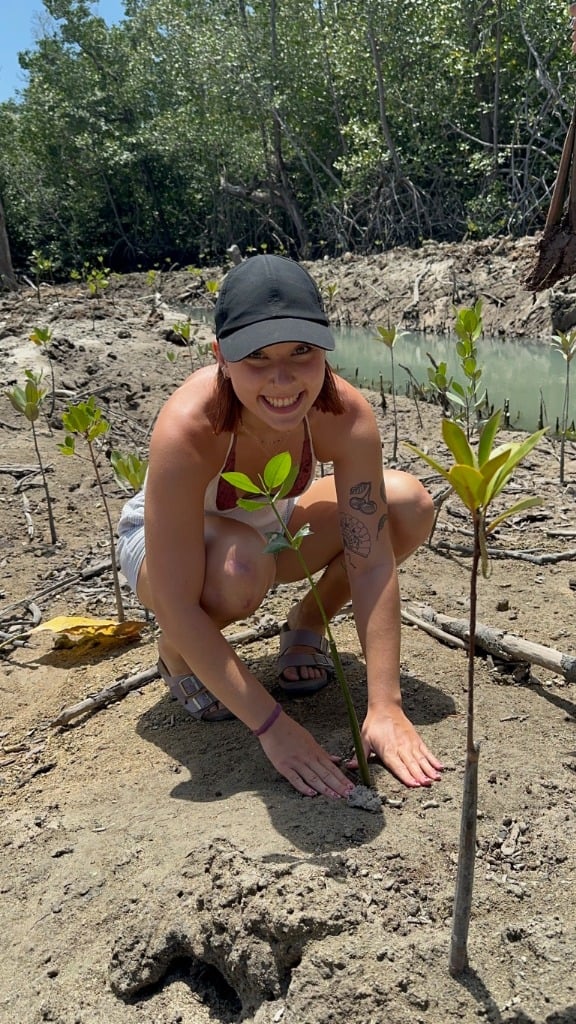 Guests joining a mangrove planting eco-tourism activity in Nusa Penida