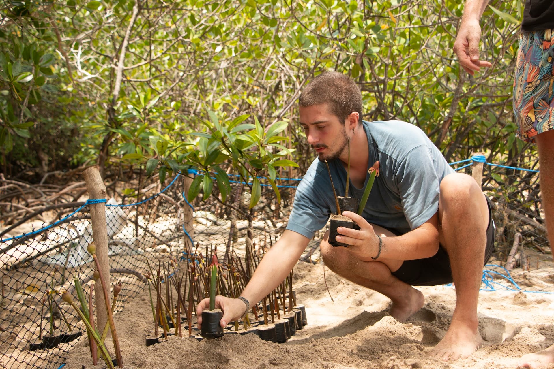 Nusa Penida eco-tourism volunteers learning about coastal conservation