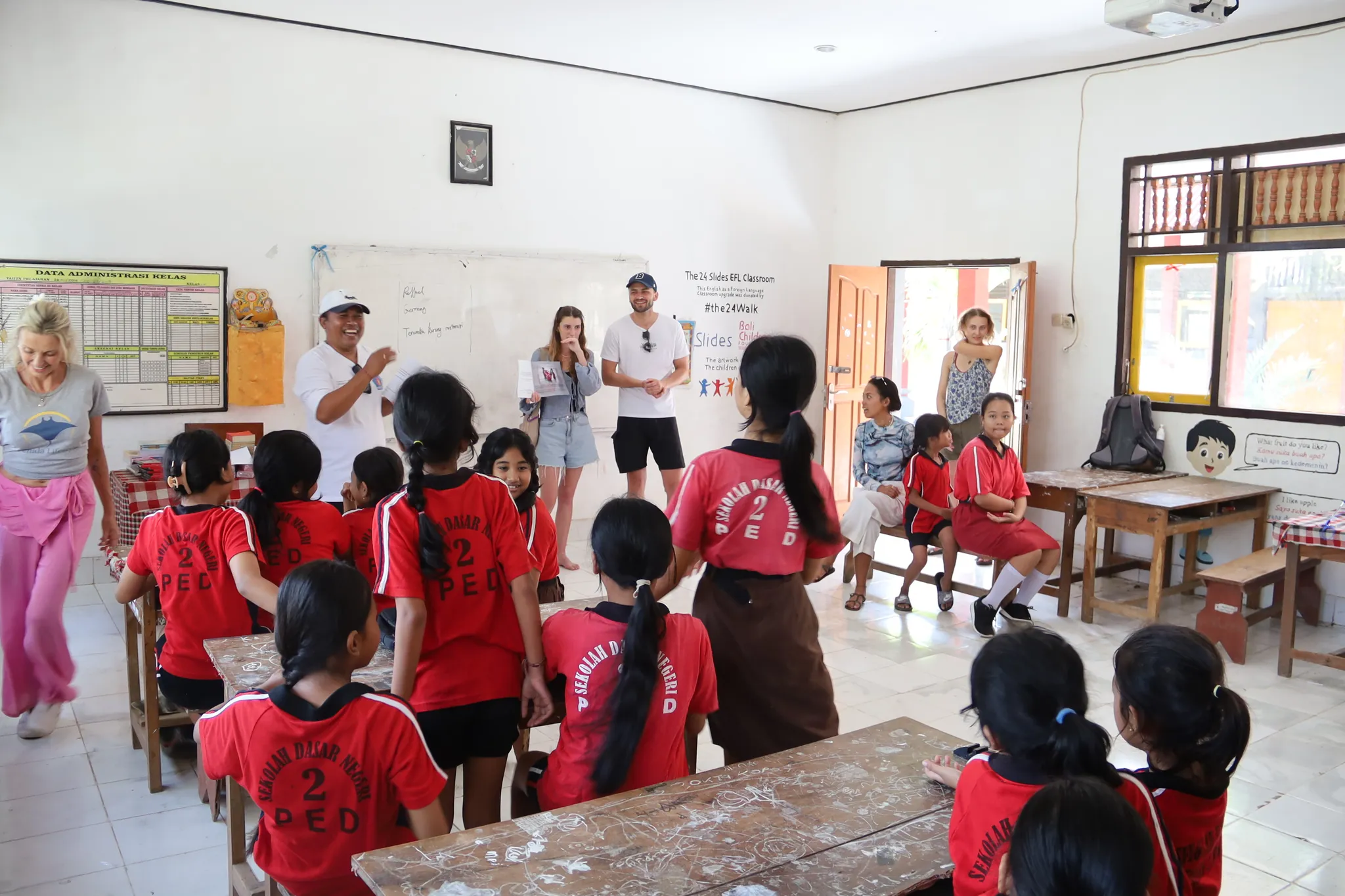 An organised classroom activity at a local school