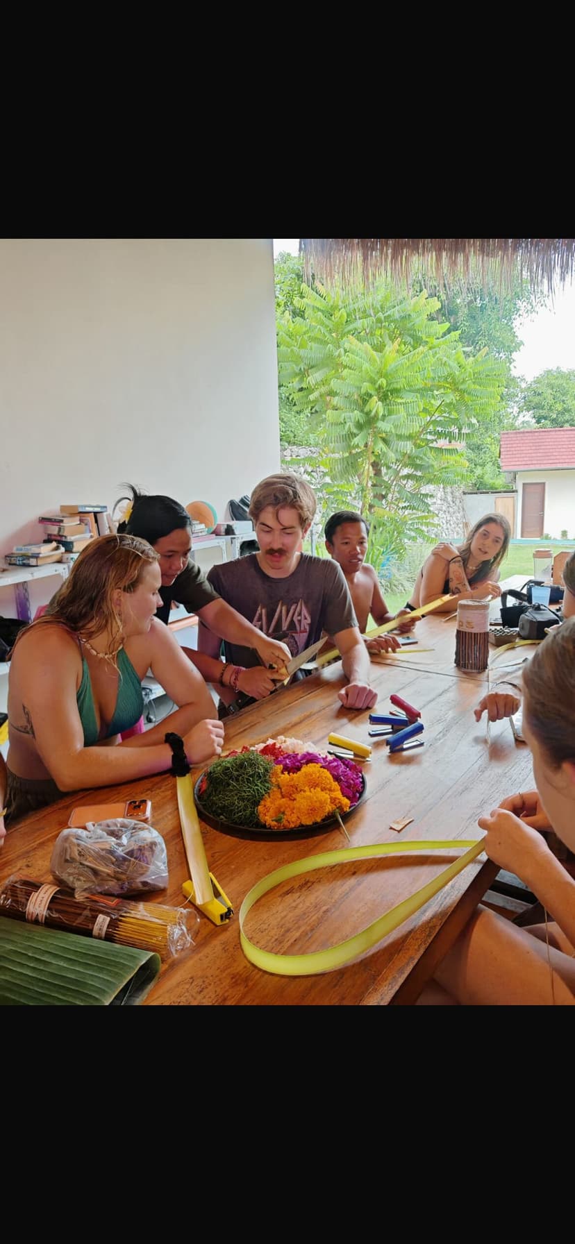 solo travellers meeting others in Nusa Penida during cultural activities