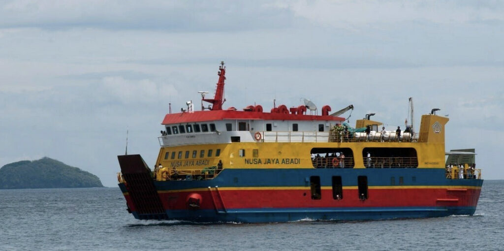RORO ferry transporting cars, motorbikes and supplies across the water between Bali, Nusa Penida and Lombok